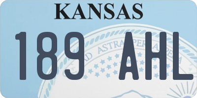 KS license plate 189AHL