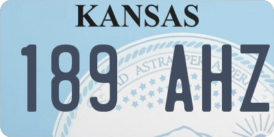 KS license plate 189AHZ