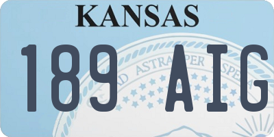 KS license plate 189AIG