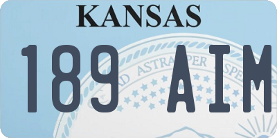 KS license plate 189AIM