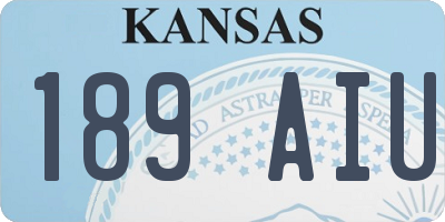 KS license plate 189AIU