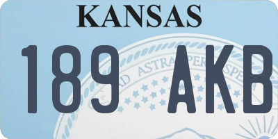 KS license plate 189AKB