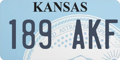 KS license plate 189AKF