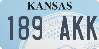 KS license plate 189AKK