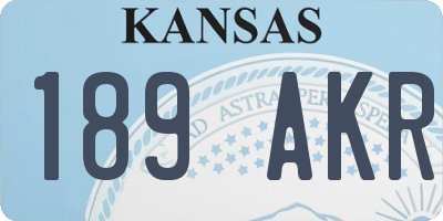 KS license plate 189AKR