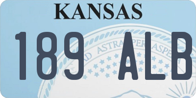 KS license plate 189ALB