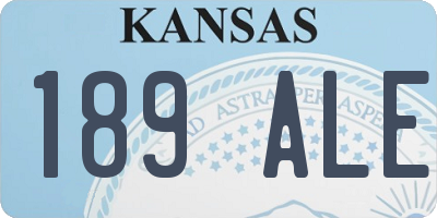 KS license plate 189ALE