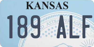 KS license plate 189ALF