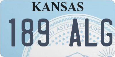 KS license plate 189ALG
