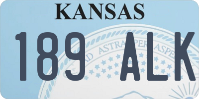 KS license plate 189ALK