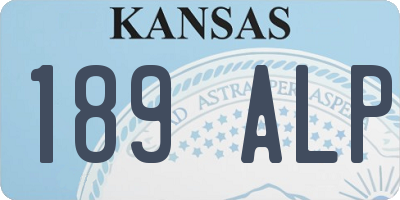 KS license plate 189ALP