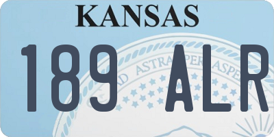 KS license plate 189ALR