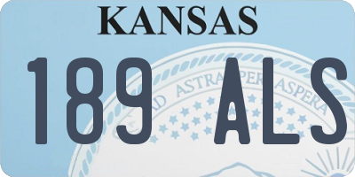 KS license plate 189ALS