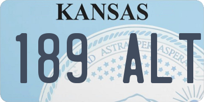 KS license plate 189ALT