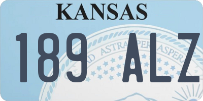KS license plate 189ALZ
