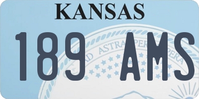 KS license plate 189AMS