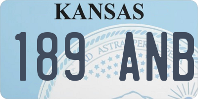 KS license plate 189ANB