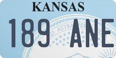 KS license plate 189ANE