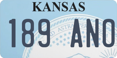 KS license plate 189ANO