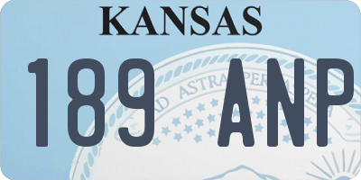 KS license plate 189ANP