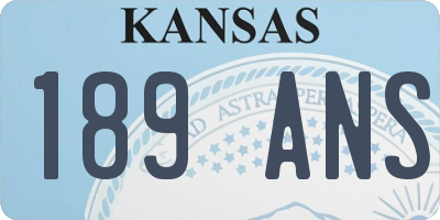 KS license plate 189ANS