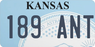 KS license plate 189ANT