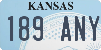 KS license plate 189ANY