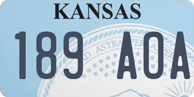 KS license plate 189AOA