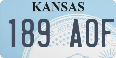 KS license plate 189AOF