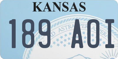 KS license plate 189AOI