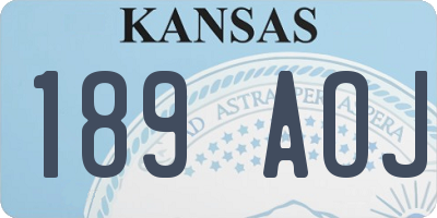 KS license plate 189AOJ
