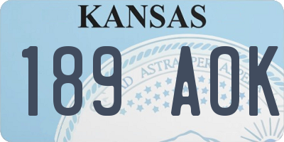 KS license plate 189AOK