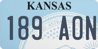 KS license plate 189AON