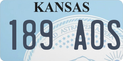 KS license plate 189AOS