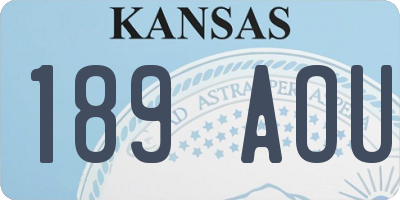 KS license plate 189AOU