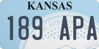 KS license plate 189APA