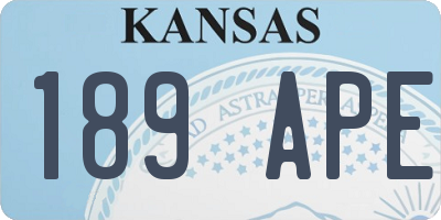 KS license plate 189APE