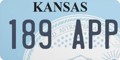 KS license plate 189APP