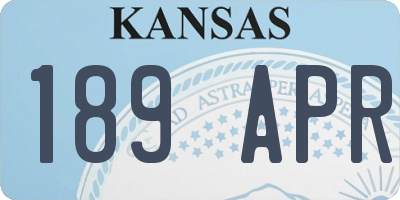 KS license plate 189APR