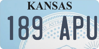 KS license plate 189APU