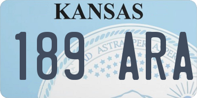 KS license plate 189ARA