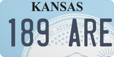 KS license plate 189ARE