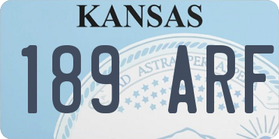 KS license plate 189ARF
