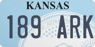 KS license plate 189ARK