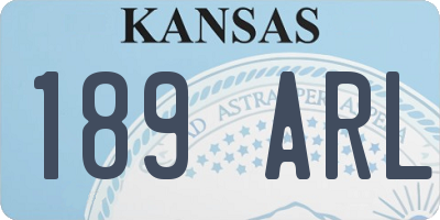 KS license plate 189ARL
