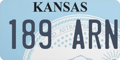 KS license plate 189ARN