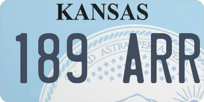 KS license plate 189ARR