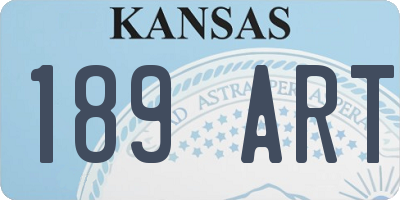KS license plate 189ART