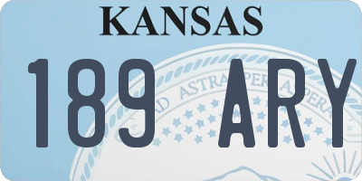 KS license plate 189ARY
