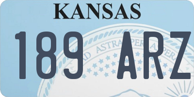 KS license plate 189ARZ